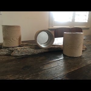 Stoneware Clay Cups with clear resin bottom